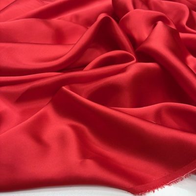 Armani Saf İpek Saten Kumaş Kırmızı