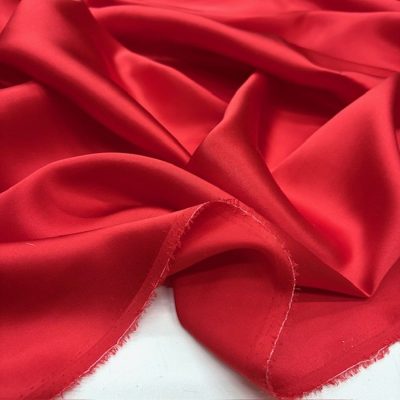 Armani Saf İpek Saten Kumaş Kırmızı