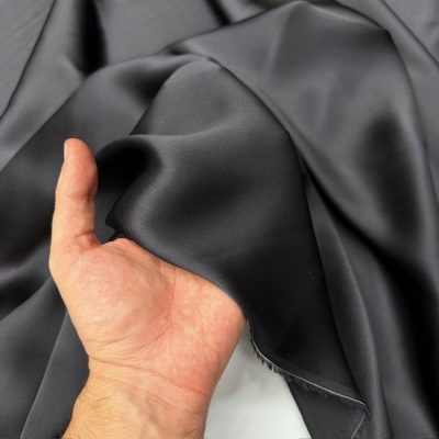 Armani Saf İpek Saten Kumaş Antrasit Gri