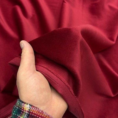 Bordo 100% Pamuk Lüks Kadife Kumaş