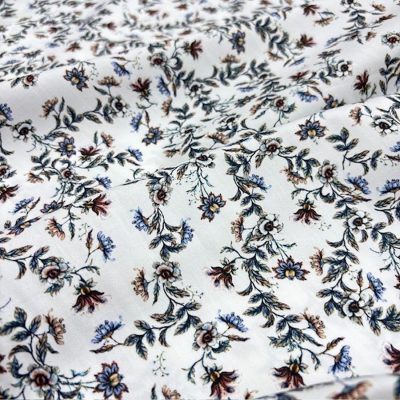 Çiçekli 100% Pamuk Poplin Kumaş YVZ