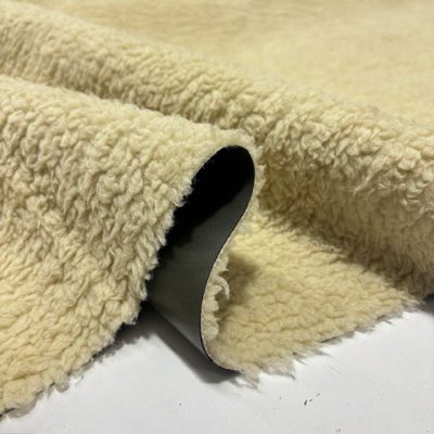 Çift Taraflı Lüks Kuzu Teddy Deri Kumaş Vizon