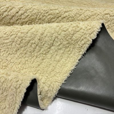 Çift Taraflı Lüks Kuzu Teddy Deri Kumaş Yeşil