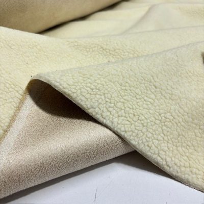 Çift Taraflı Lüks Kuzu Teddy Nubuk Kumaş Krem Bej