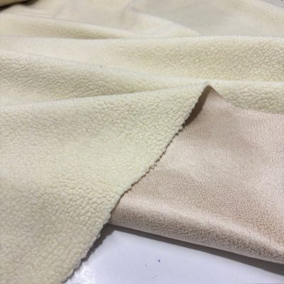 Çift Taraflı Lüks Kuzu Teddy Nubuk Kumaş Krem Bej