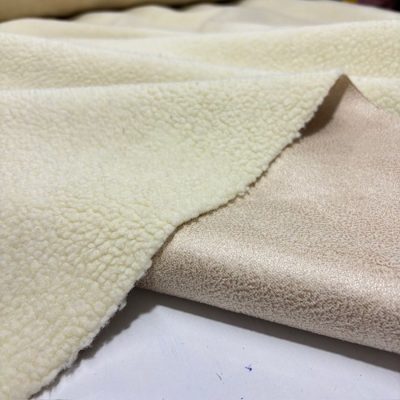 Çift Taraflı Lüks Kuzu Teddy Nubuk Kumaş Krem Bej