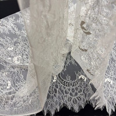 Fransız Lez Kupon Dantel Kumaş Vizon