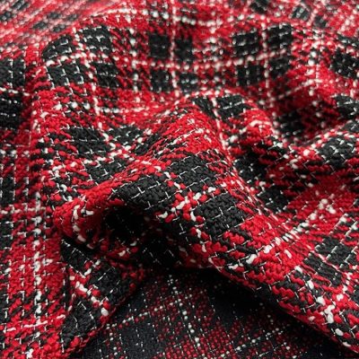 Kırmızı Işıltılı İtalyan Chanel Kumaş YVZ