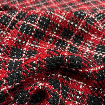 Kırmızı Işıltılı İtalyan Chanel Kumaş YVZ