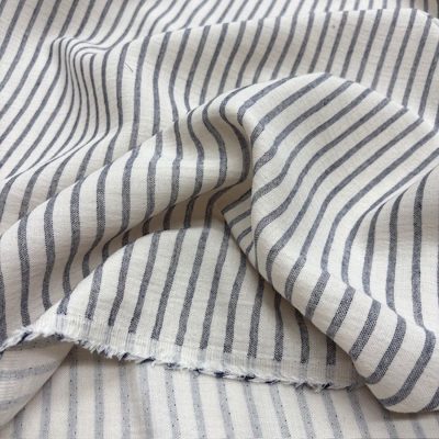 Soft Yeşil Çizgili Saf Pamuk Çift Katlı Müslin Kumaş