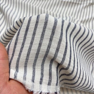 Soft Çizgili Saf Pamuk Çift Katlı Müslin Kumaş