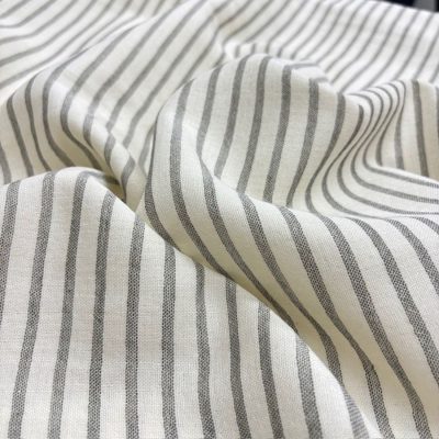 Soft Yeşil Çizgili Saf Pamuk Çift Katlı Müslin Kumaş