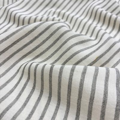 Soft Yeşil Çizgili Saf Pamuk Çift Katlı Müslin Kumaş