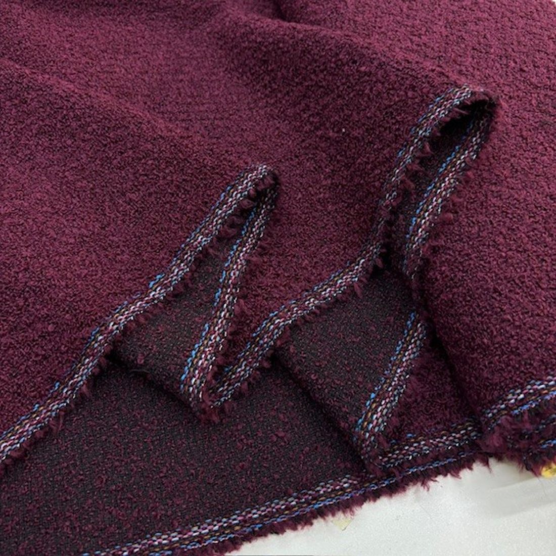 Bordo Mor Buklet Şanel Kumaş BYR