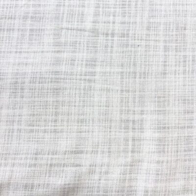 Flamlı 100% Pamuk Keten Kumaş Beyaz