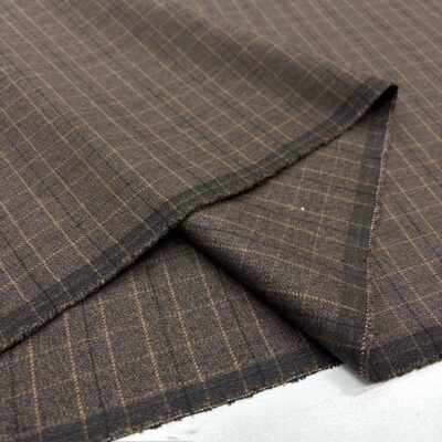 Vintage Kahverengi Yünlü Flanel Kumaş BYR