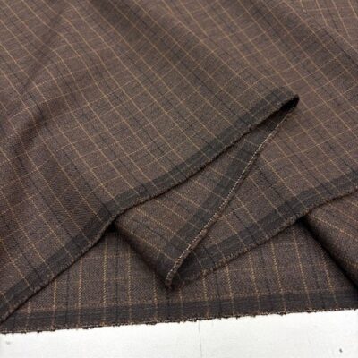 Vintage Kahverengi Yünlü Flanel Kumaş BYR