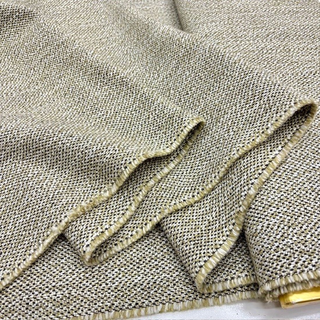 Vintage Yünlü Bej Tweed Kumaş GK