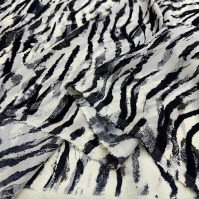 Zebra Desenli 100% Pamuk Krep Şifon Kumaş YVZ