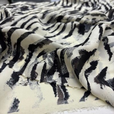 Zebra Desenli 100% Pamuk Krep Şifon Kumaş YVZ
