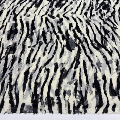 Zebra Desenli 100% Pamuk Krep Şifon Kumaş YVZ