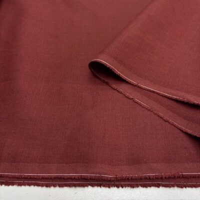 Kiremit Bordo 100% Keten Kumaş KT