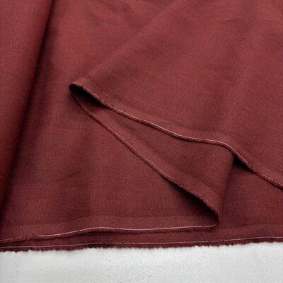Kiremit Bordo 100% Keten Kumaş KT