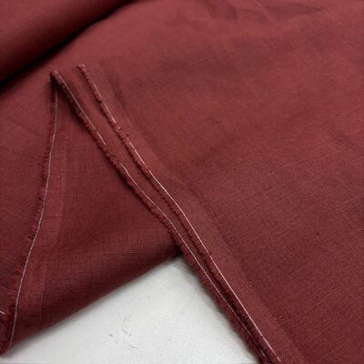Kiremit Bordo 100% Keten Kumaş KT