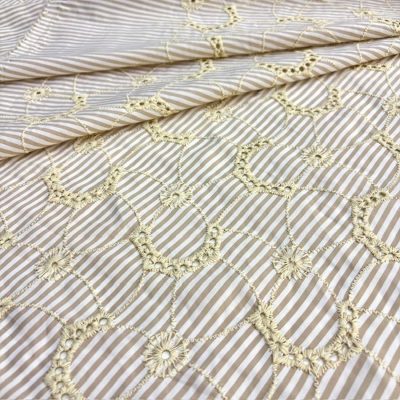 Özel Nakışlı Çizgili Poplin Fisto Kumaş YSE